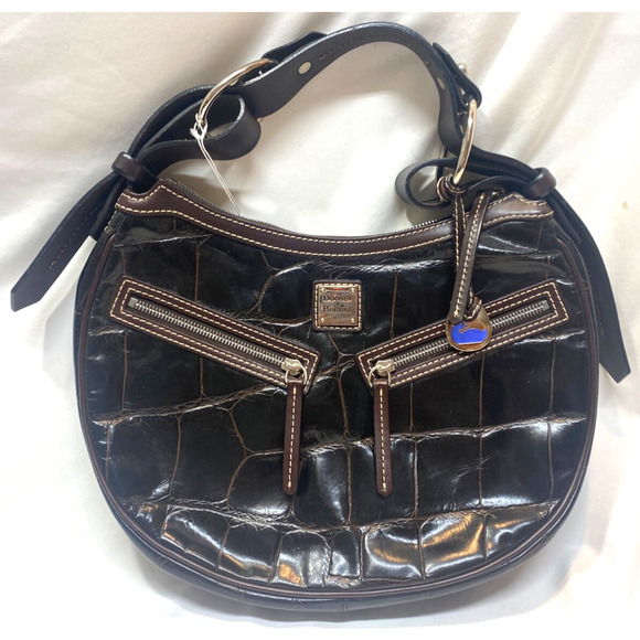 Dooney & Bourke Nile Collection Brown T'moro Small Circle Hobo - Picture 2 of 14